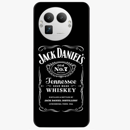 Vintage Whiskey Heritage Glass Case showing flat back view with classic whiskey inspired artwork and glossy glass finish.