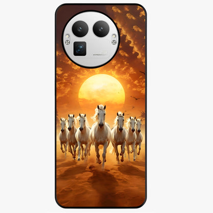 Wild Sunset Majesty Glass Case showing flat back view with majestic sunset landscape artwork and glossy glass finish.