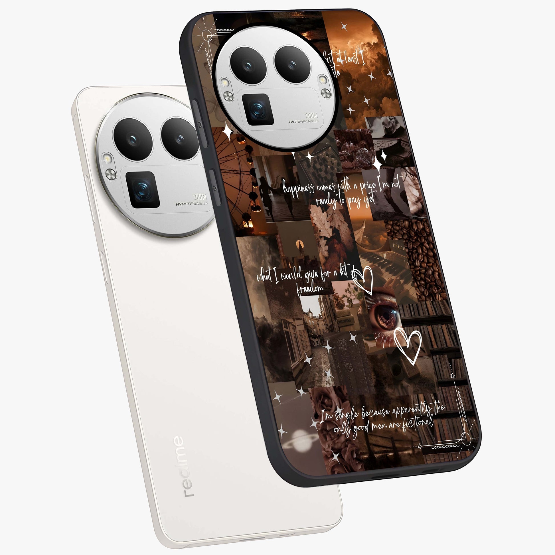 Bittersweet Aesthetic Chaos Glass Case displayed in angled mockup highlighting expressive abstract artwork and edgy aesthetic theme.