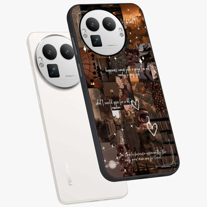 Bittersweet Aesthetic Chaos Glass Case displayed in angled mockup highlighting expressive abstract artwork and edgy aesthetic theme.
