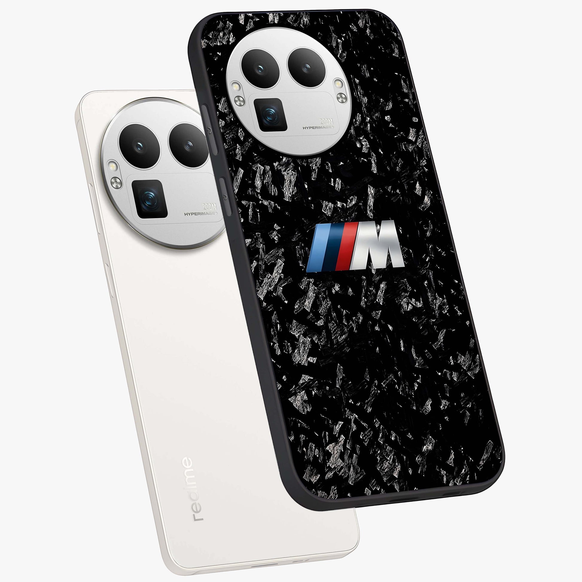Carbon Speed Mark Glass Case displayed in angled mockup highlighting racing inspired carbon design and sleek aesthetic style.