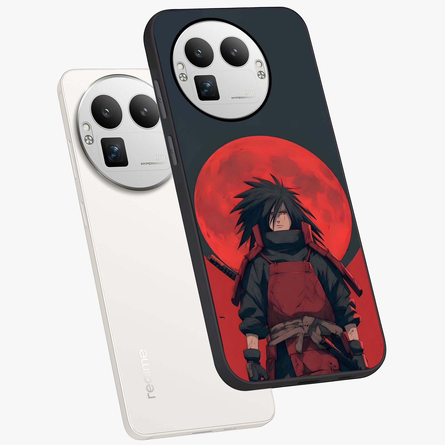 Crimson Moon Warlord Glass Case displayed in angled mockup highlighting dramatic crimson moon design with fantasy aesthetic.