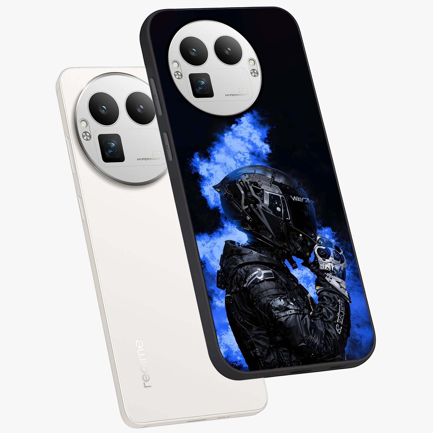 Cyber Sentinel Protocol Glass Case displayed in angled mockup highlighting digital cyber design with sci-fi aesthetic style.