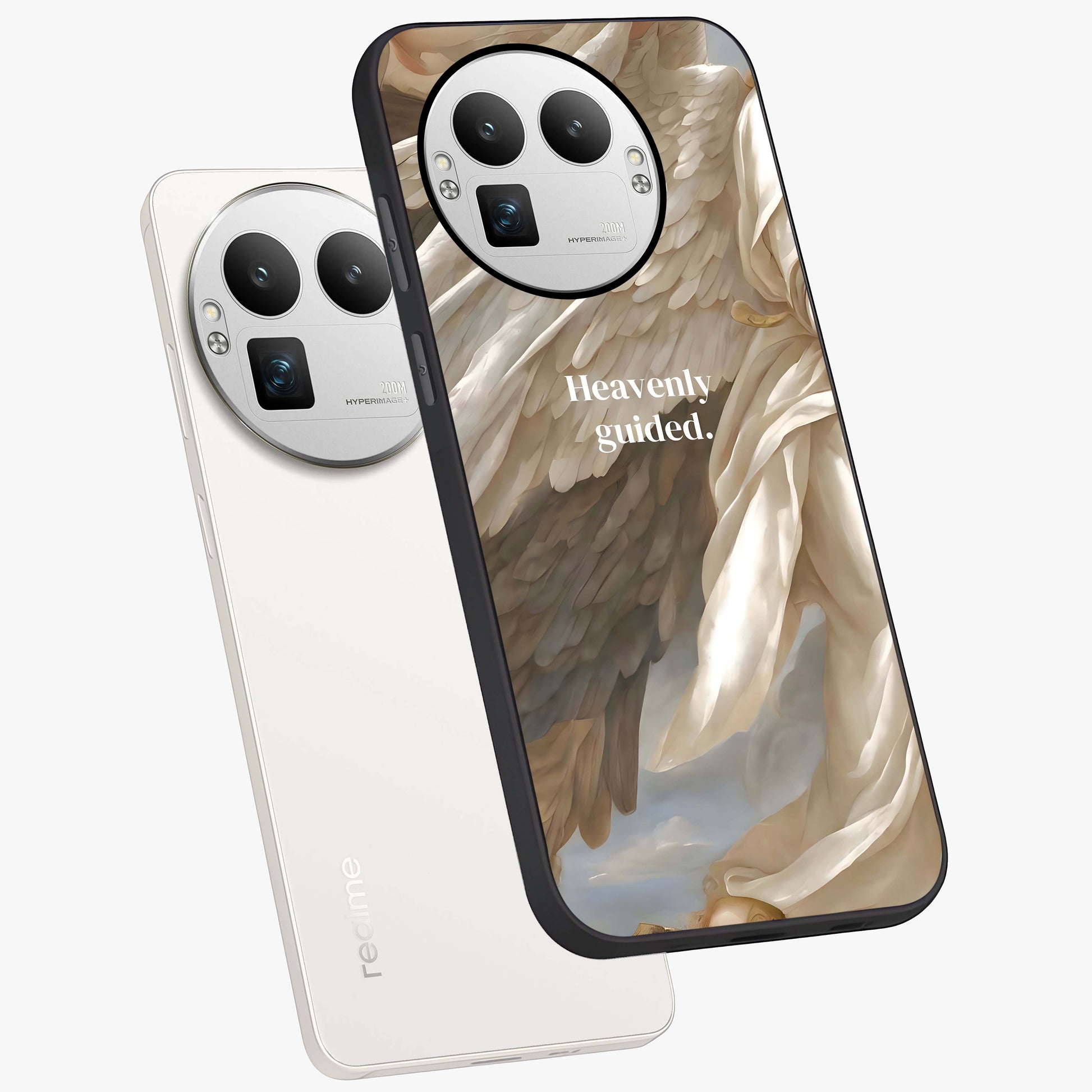 Divine Winged Grace Glass Case displayed in angled mockup highlighting graceful wing design with divine aesthetic style.