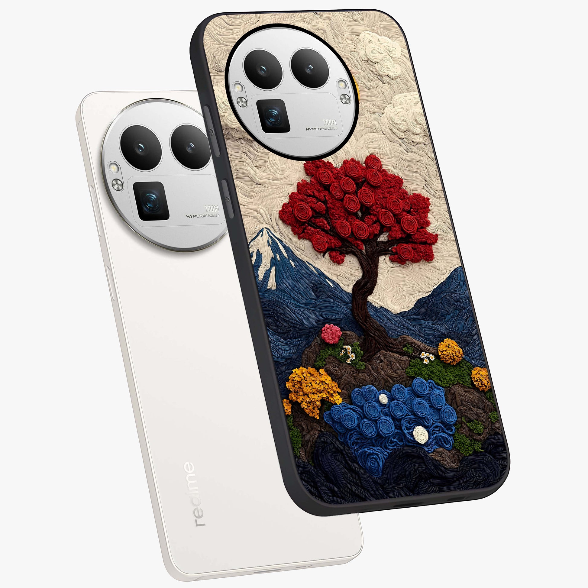 Eternal Nature Tapestry Glass Case displayed in angled mockup highlighting detailed botanical pattern with artistic aesthetic.