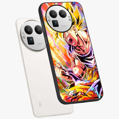 Firing Goku Glass Case displayed in angled mockup highlighting dynamic anime character design with action aesthetic.