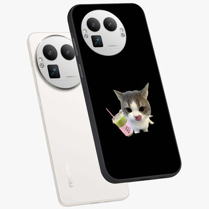 Matcha Cat Style Glass Case displayed in angled mockup highlighting playful feline design with pastel matcha aesthetic.
