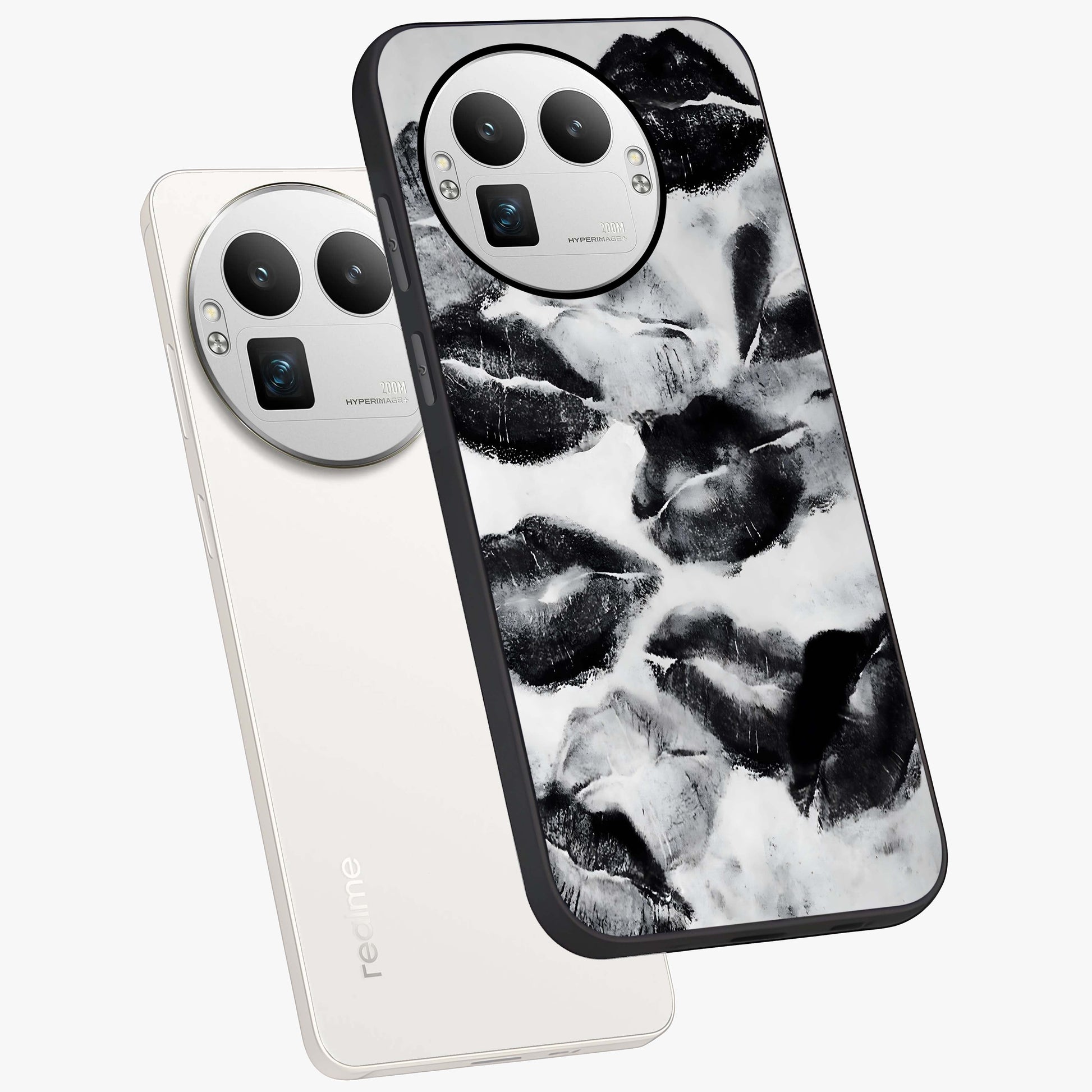 Midnight Kiss Marks Glass Case displayed in angled mockup highlighting playful romantic design with bold midnight aesthetic.