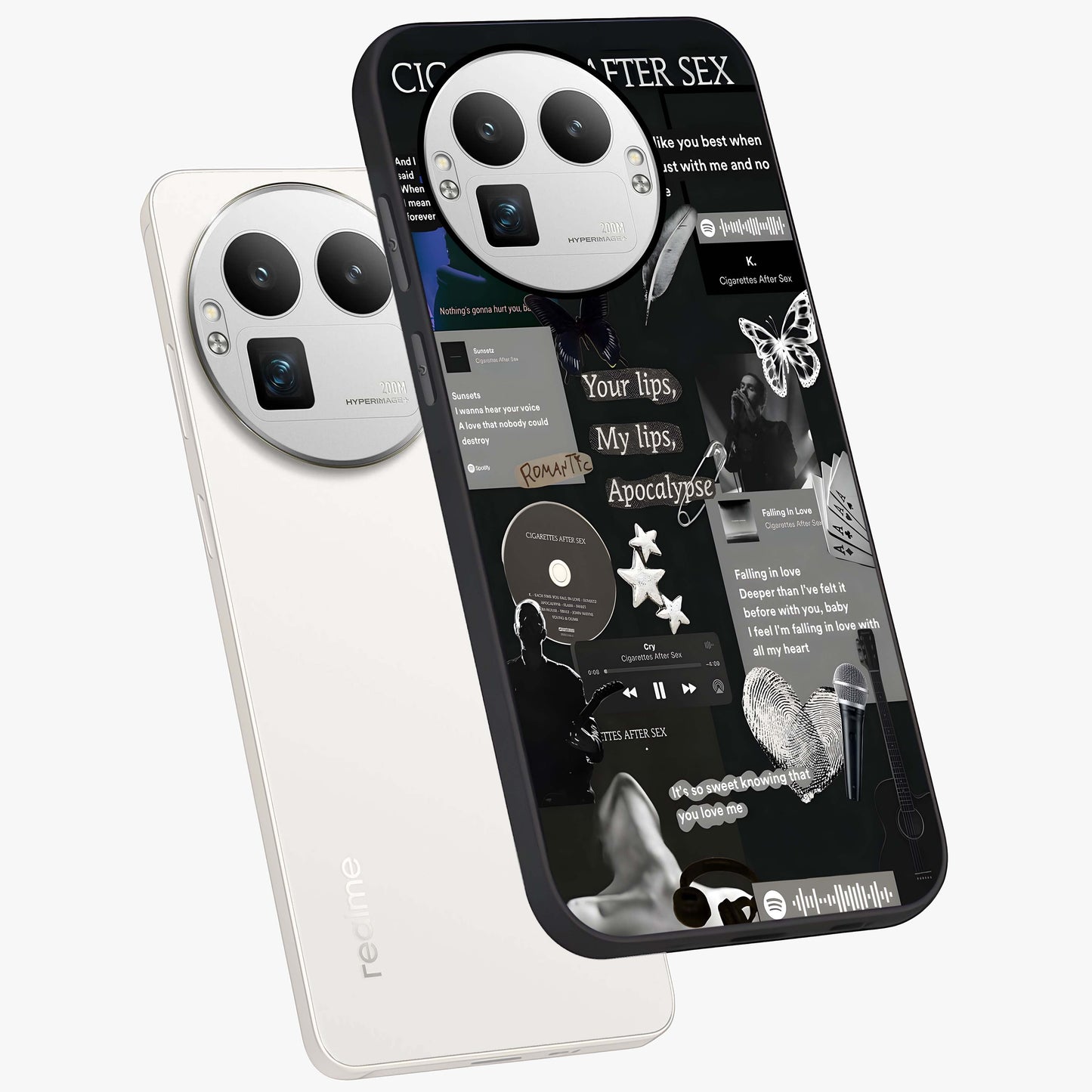 Midnight Love Echo Glass Case displayed in angled mockup highlighting elegant love inspired design with deep aesthetic style.