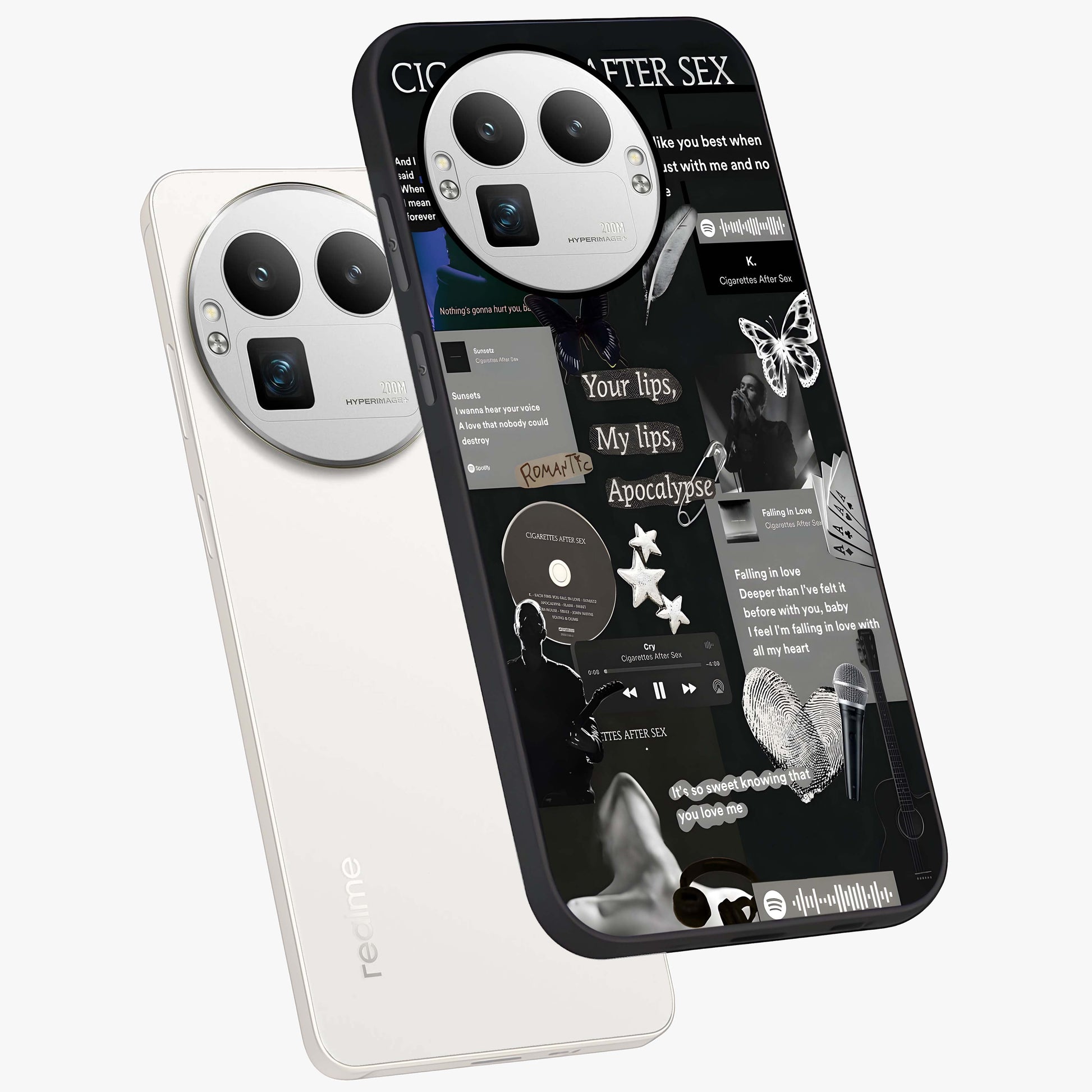 Midnight Love Echo Glass Case displayed in angled mockup highlighting elegant love inspired design with deep aesthetic style.