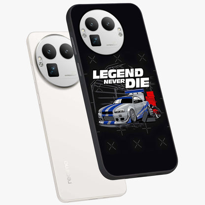 Midnight Racing Legacy Glass Case displayed in angled mockup highlighting dynamic automotive design with bold midnight aesthetic.