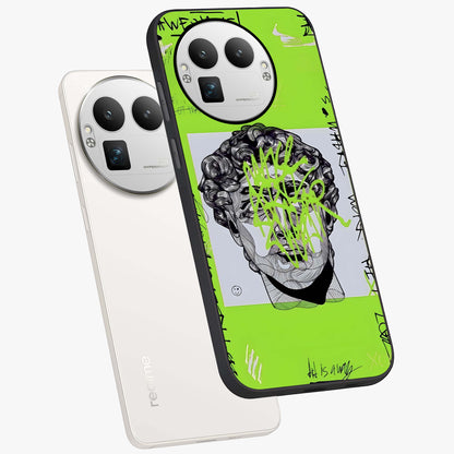 Neo Graffiti Rebellion Glass Case displayed in angled mockup highlighting urban street art design with rebellious aesthetic.