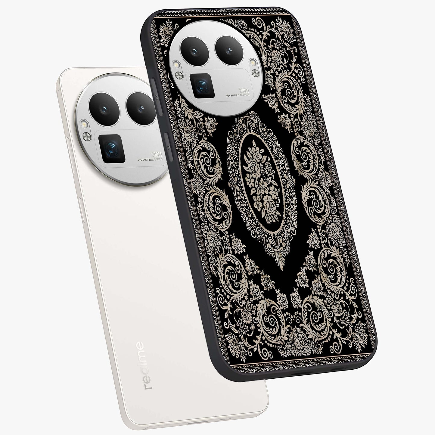 Noir Bloom Elegance Glass Case displayed in angled mockup highlighting refined flower design with stylish noir aesthetic.