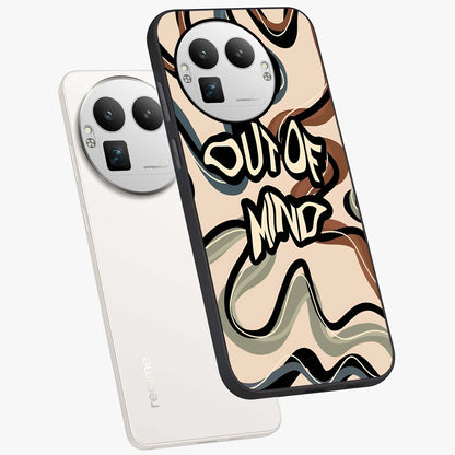 Out Of Mind Glass Case displayed in angled mockup highlighting bold statement design with modern artistic aesthetic.