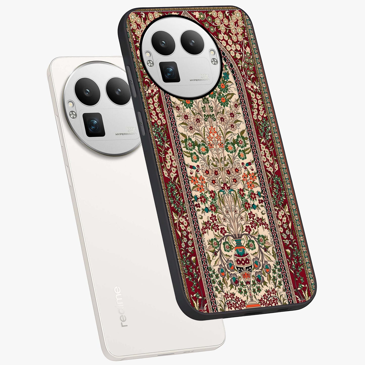 Persian Inspired Glass Case displayed in angled mockup highlighting intricate traditional design with elegant cultural aesthetic.