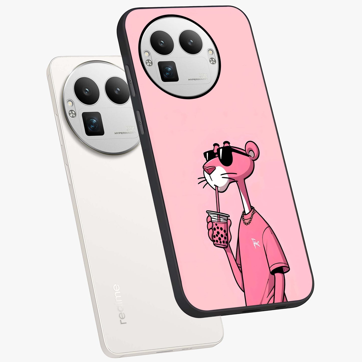 Pink Panther Glass Case displayed in angled mockup highlighting playful cartoon character design with vibrant pink aesthetic.