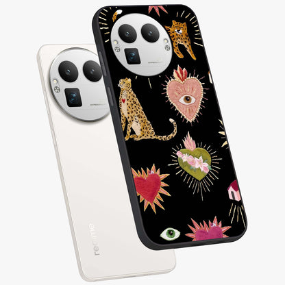 Sacred Jungle Heart Glass Case displayed in angled mockup highlighting lush tropical design with natural aesthetic style.