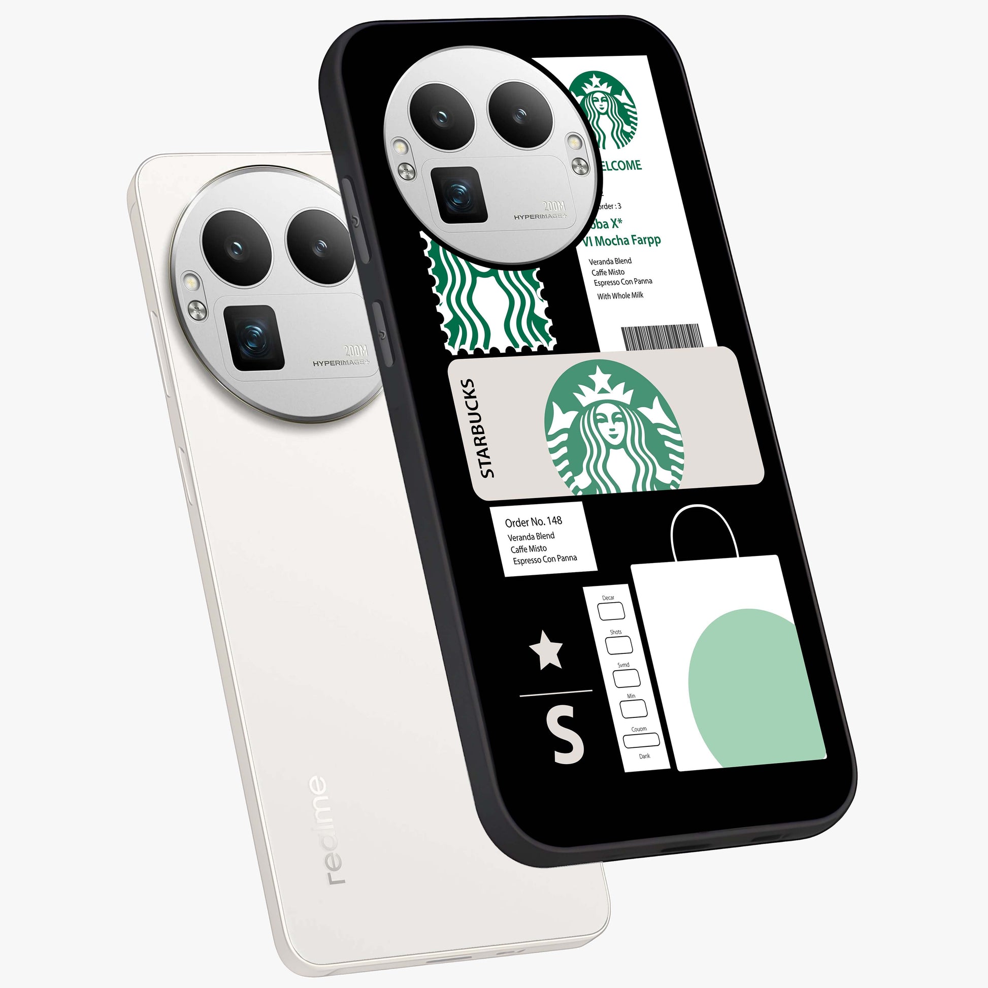 Starbucks Mocha Glass Case displayed in angled mockup highlighting stylish mocha themed design with cozy café aesthetic.