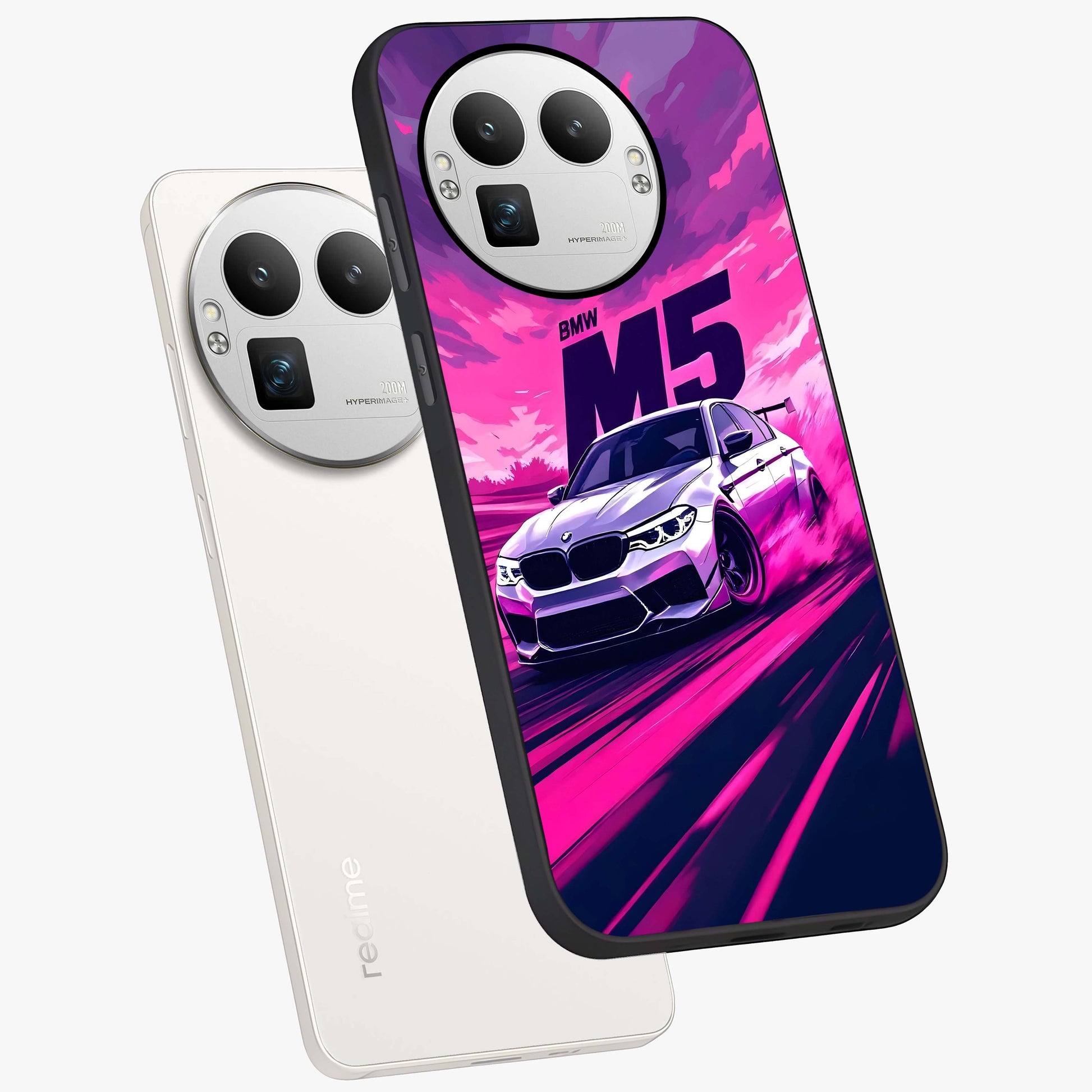 Velocity Drift Pulse Glass Case displayed in angled mockup highlighting dynamic drift design with sporty automotive aesthetic.