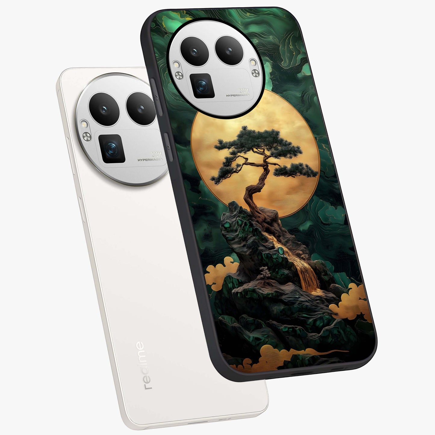 Zen Moon Rise Glass Case displayed in angled mockup highlighting peaceful lunar design with zen aesthetic style.