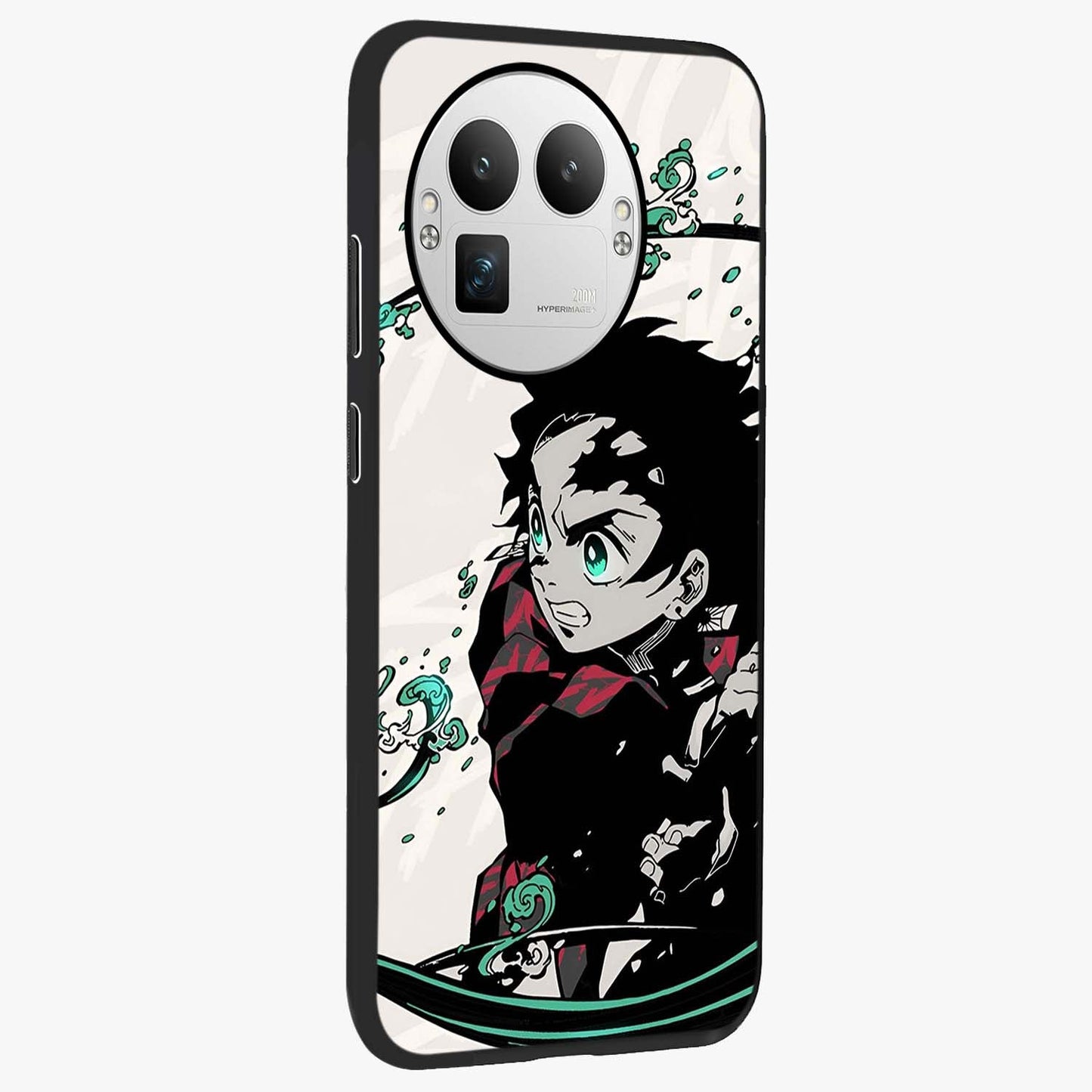 Demon Slayer Glass Case upright view showcasing powerful anime artwork with intense warrior theme.