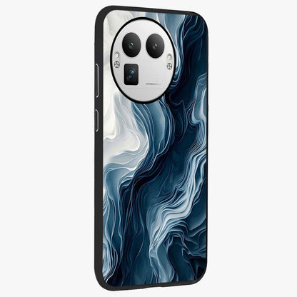 Ethereal Paper Marble Glass Case upright view showcasing smooth marble artwork with refined minimalist theme.
