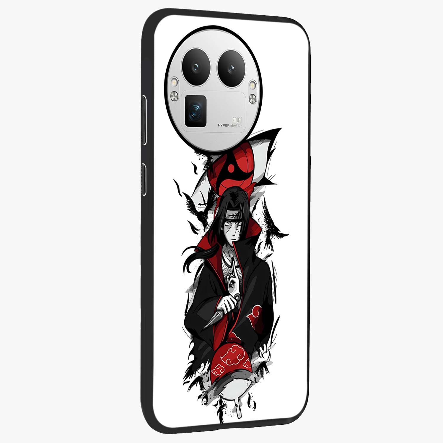 Itachi Limited Edition Naruto Anime Glass Case upright view showcasing intense anime artwork with powerful character theme.