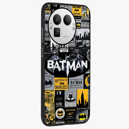 Knight Gotham Rise Glass Case upright view showcasing bold vigilante themed artwork with gothic city vibe.