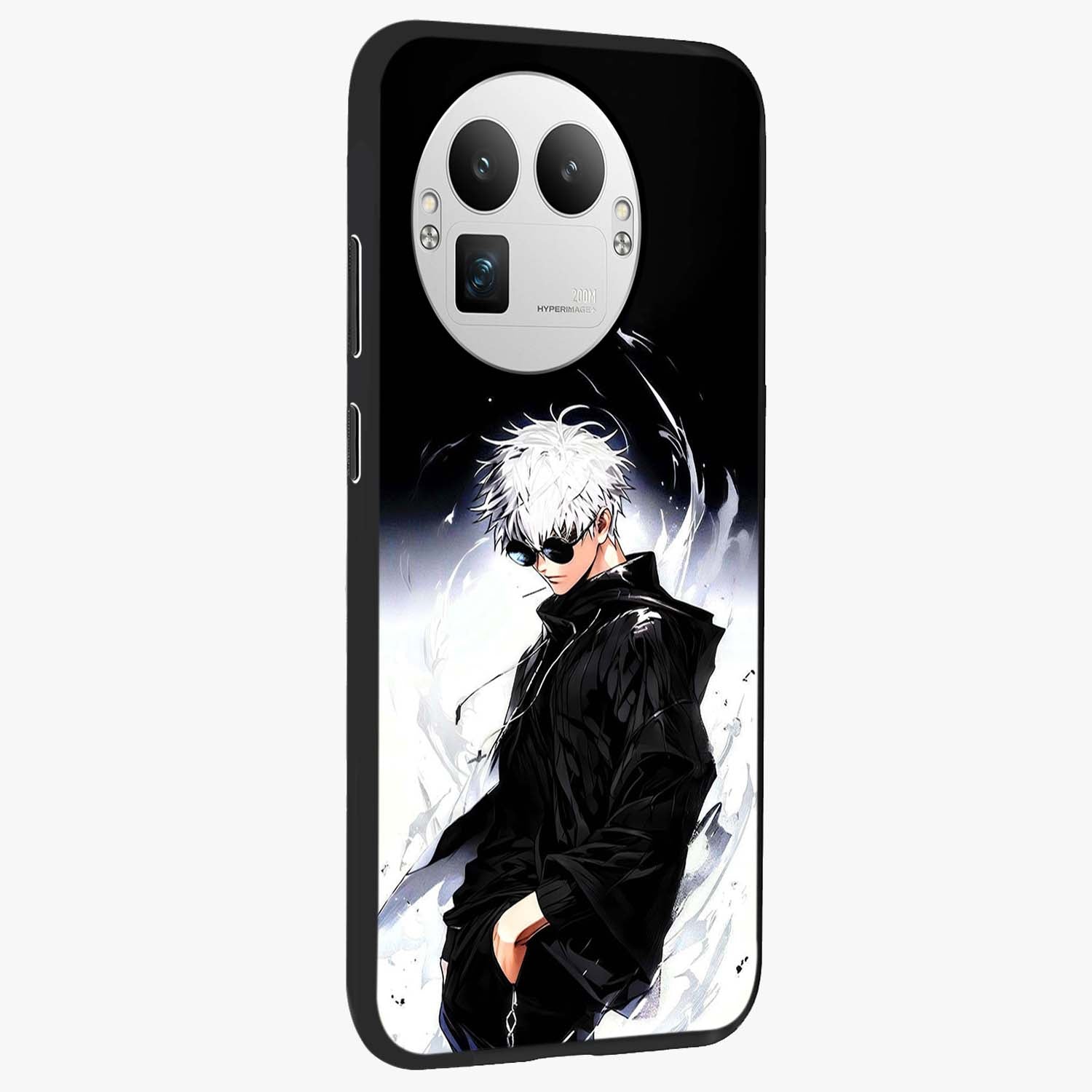 Limitless Shadow King Glass Case upright view showcasing bold shadow warrior artwork with epic fantasy theme.