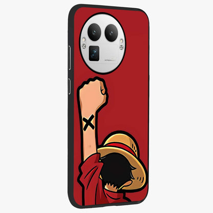 Luffy X Spirit Glass Case upright view showcasing striking anime artwork with adventurous character theme.