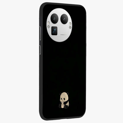 Midnight Panda Love Glass Case upright view showcasing charming panda artwork with playful romantic theme.