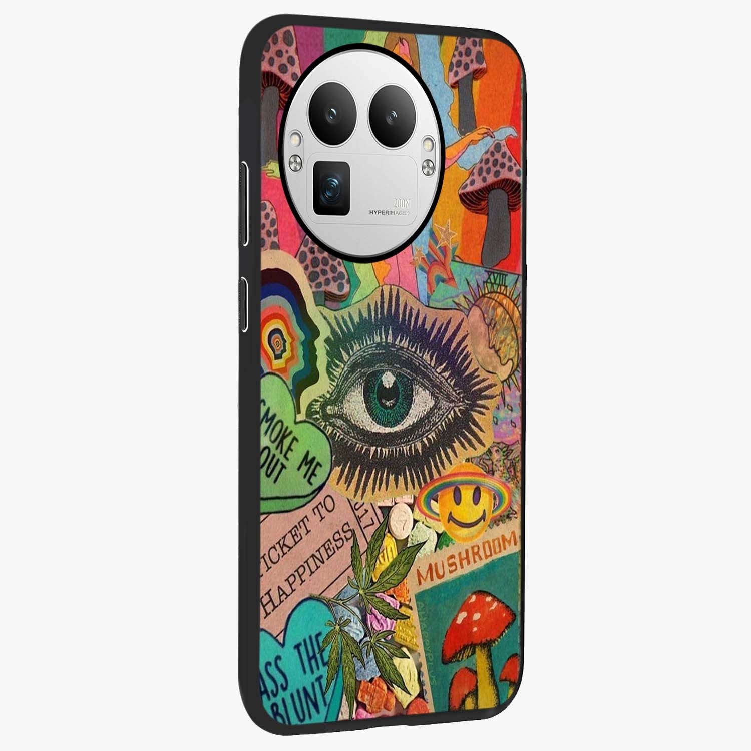 Mystic Eye Wonderland Glass Case upright view showcasing symbolic eye artwork with mysterious fantasy theme.