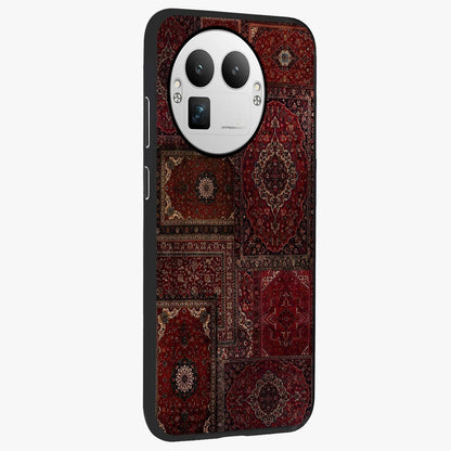 Persian Velvet Tale Glass Case upright view showcasing elegant Persian artwork with classic heritage theme.