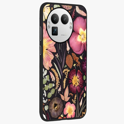 Petal Dream Tapestry Glass Case upright view showcasing detailed floral tapestry artwork with artistic nature theme.