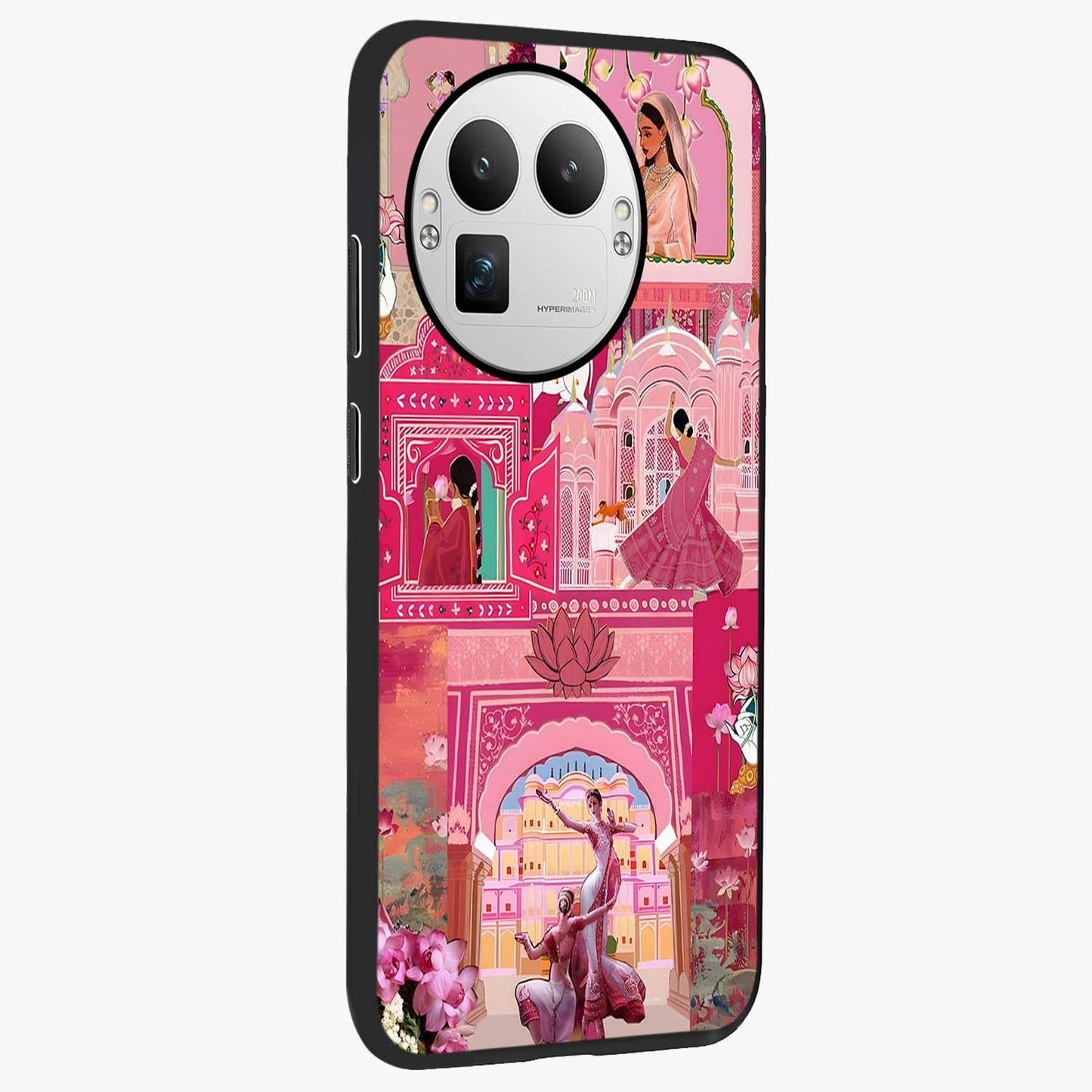 Pink Palace Muse Glass Case upright view showcasing artistic palace artwork with graceful royal theme.