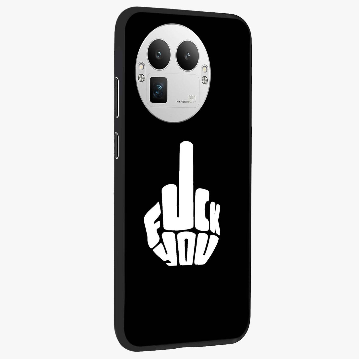Rebel Mode On Glass Case upright view showcasing striking statement artwork with bold rebellious theme.