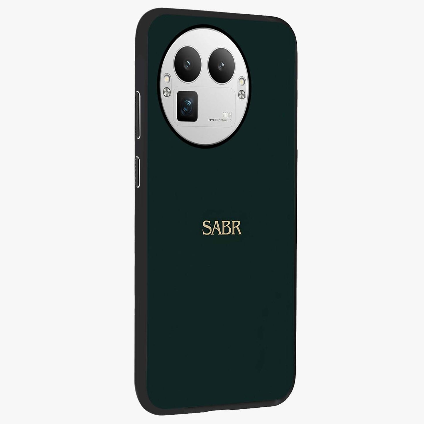 Sabr Minimal Patience Glass Case upright view showcasing calm minimalist artwork with motivational patience theme.