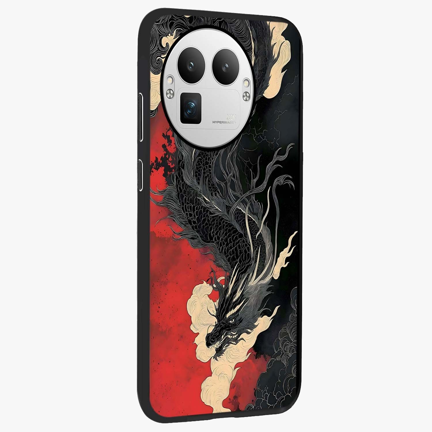 Shadow Dragon Fury Glass Case upright view showcasing intense dragon artwork with dramatic shadow theme.