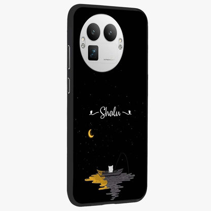 Silent Night Row Glass Case upright view showcasing tranquil night artwork with serene landscape theme.