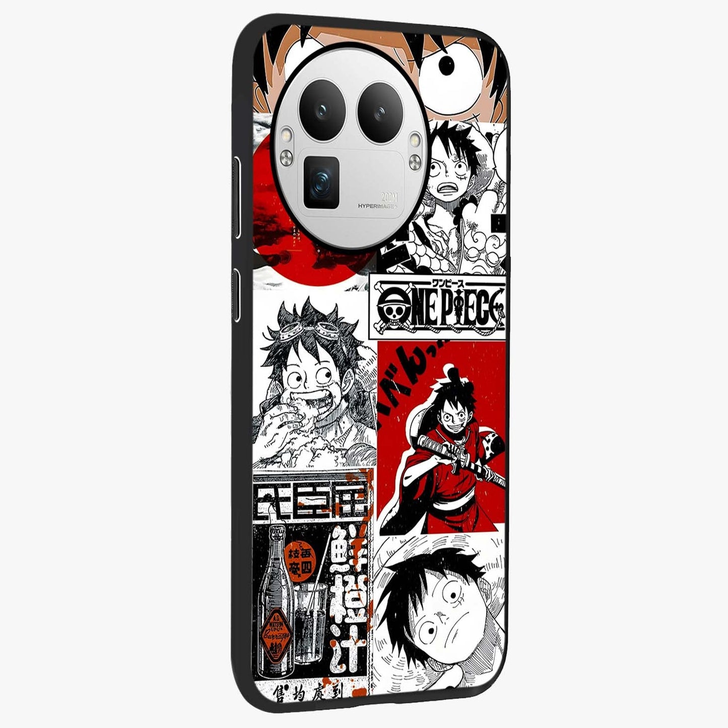 Strawhat Chaos Panels Glass Case upright view showcasing energetic anime artwork with bold adventure theme.