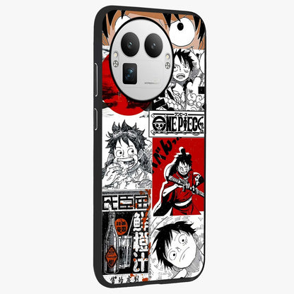 Strawhat Chaos Panels Glass Case upright view showcasing energetic anime artwork with bold adventure theme.