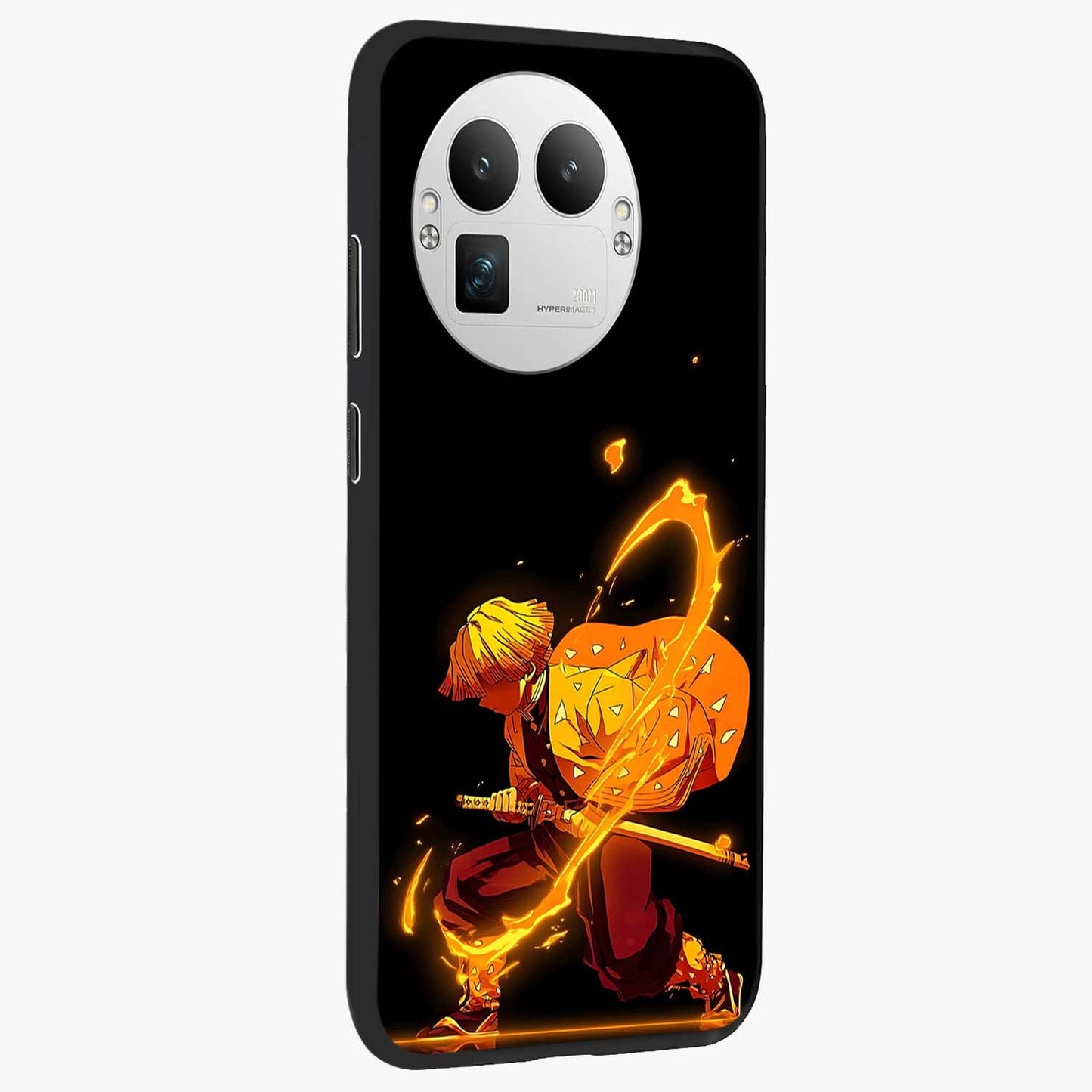 Thunder Flame Execution Glass Case upright view showcasing explosive flame artwork with dynamic action theme.