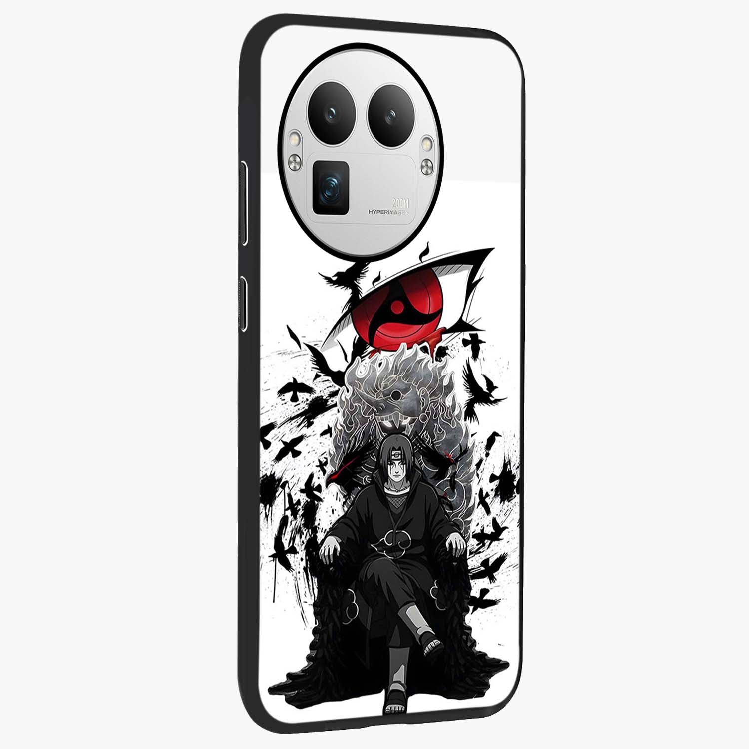 Uchiha Shadow Throne Glass Case upright view showcasing magical underwater galaxy artwork with vibrant cosmic theme.