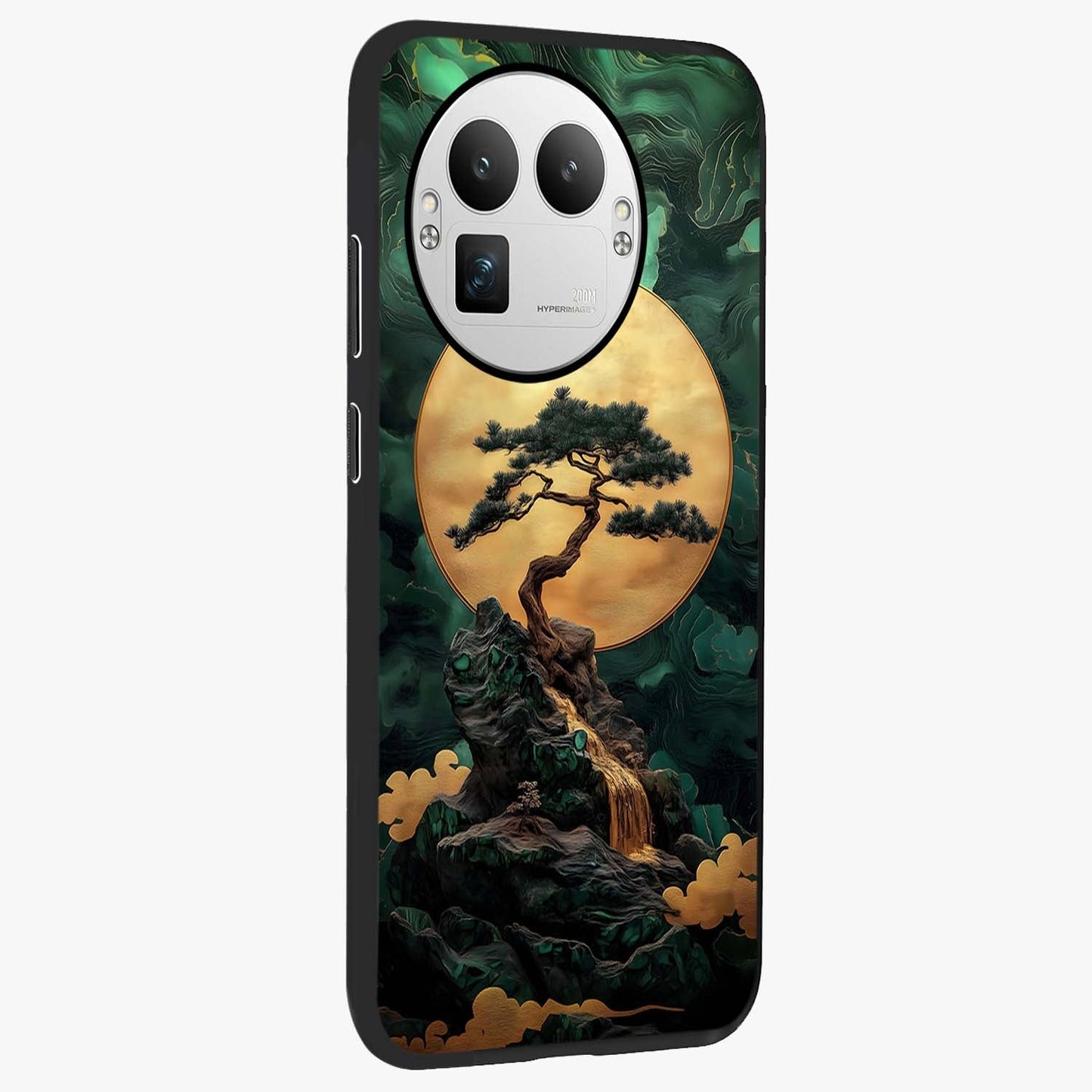 Zen Moon Rise Glass Case upright view showcasing serene moon artwork with tranquil night theme.