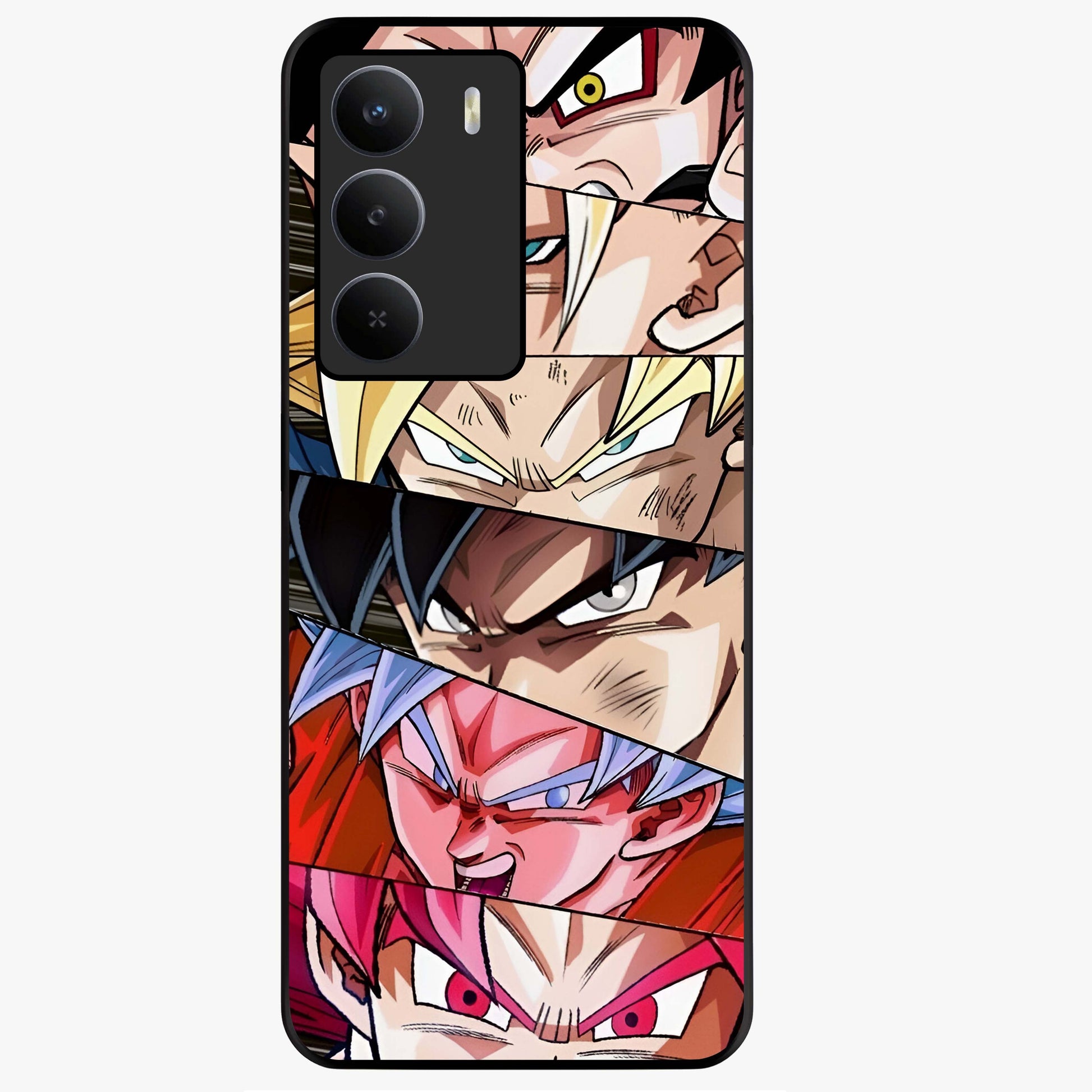Anime Character Glass Case showing flat back view with vibrant anime artwork and glossy glass finish.