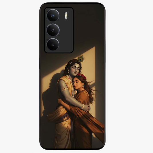 Divine Eternal Love Glass Case showing flat back view with spiritual love themed artwork and glossy glass finish.