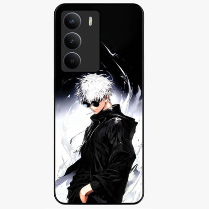 Limitless Shadow King Glass Case showing flat back view with powerful shadow warrior artwork and glossy glass finish.