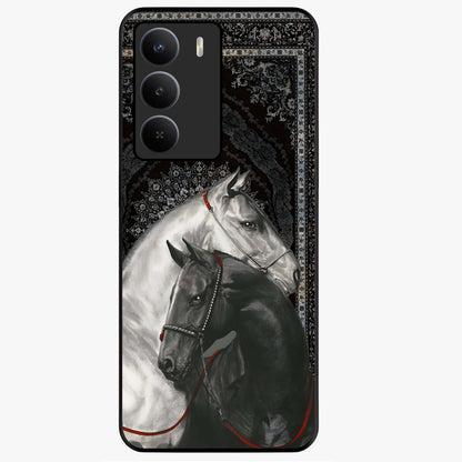 Majestic Ride Legacy Glass Case showing flat back view with powerful automotive inspired artwork and glossy glass finish.