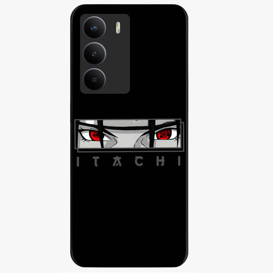Scarlet Gaze Dominance Glass Case showing flat back view with striking red themed artwork and glossy glass finish.