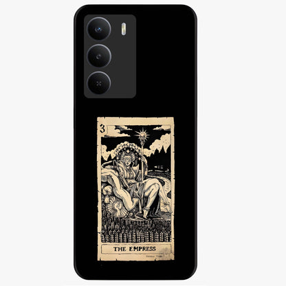 The Empress Glass Case showing flat back view with regal feminine artwork and glossy glass finish.
